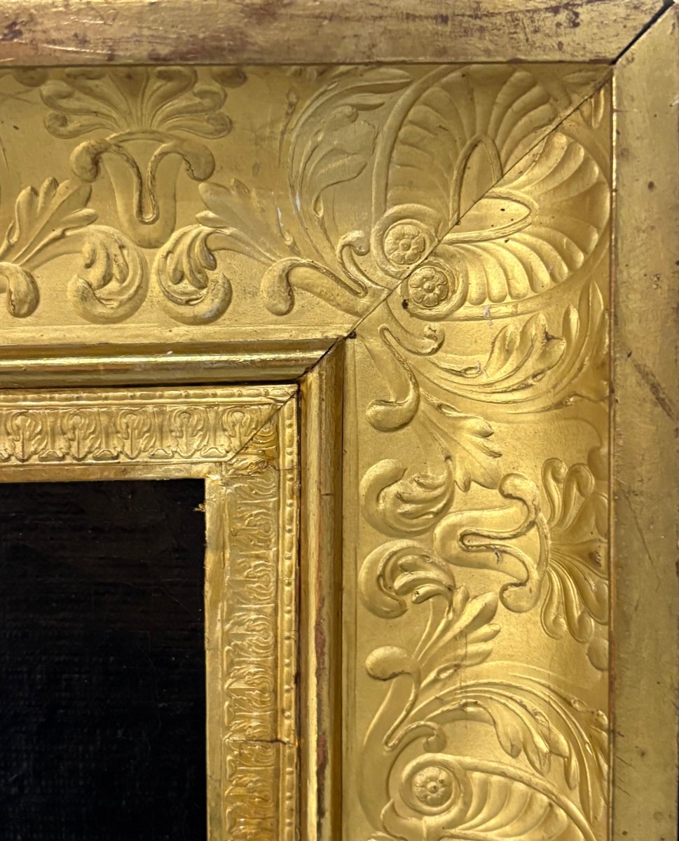 Grande Portrait d'une Femme Voilée – Peinture Néoclassique d'époque Empire-photo-6