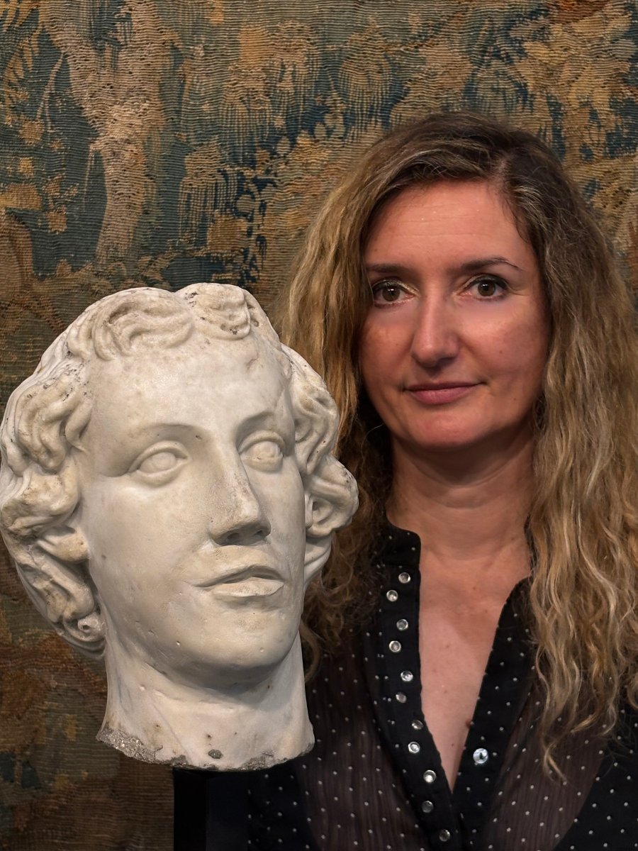 16th Large  Marble Head Of Alexander The Great Italian Renaissance -photo-2