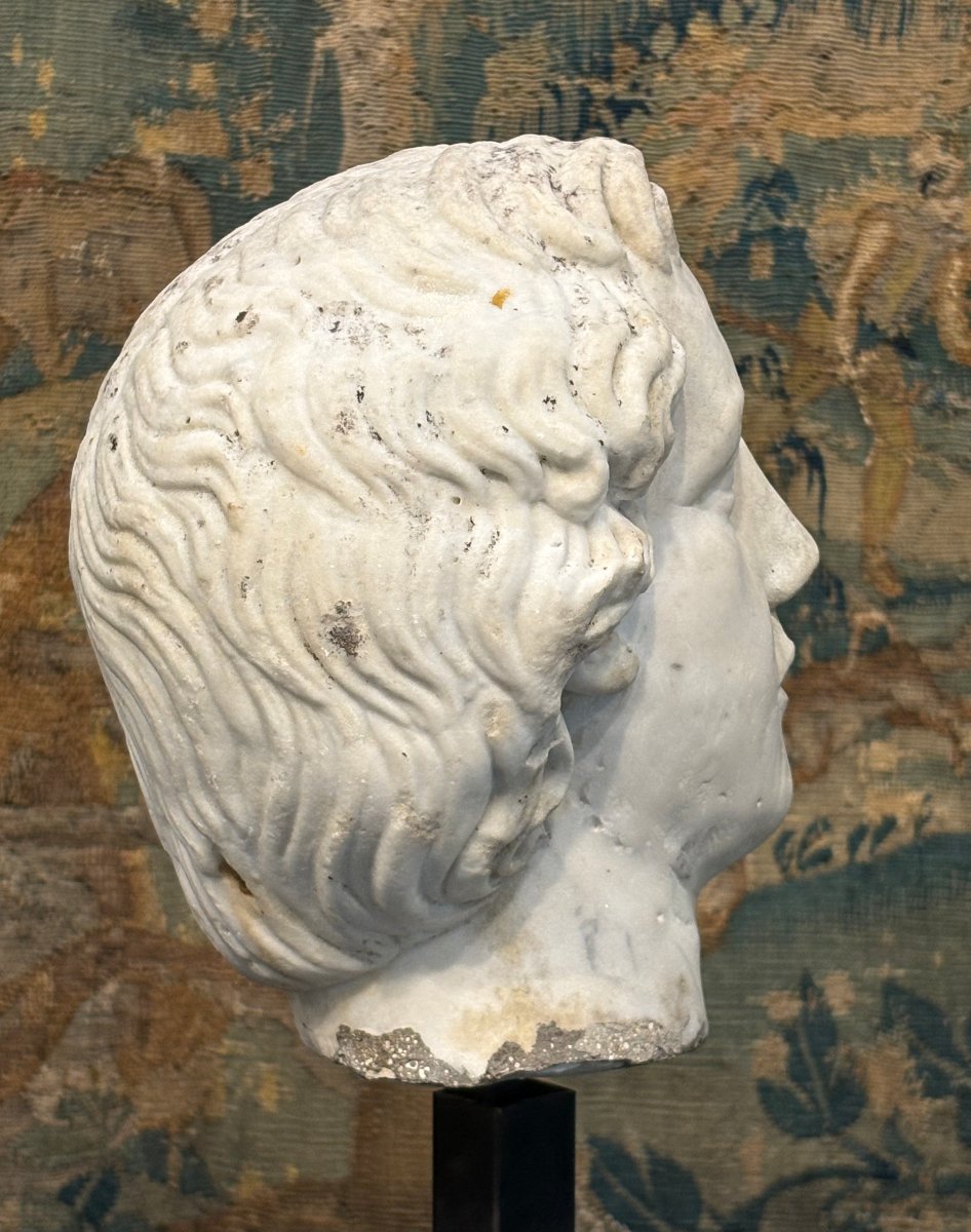 16th Large  Marble Head Of Alexander The Great Italian Renaissance -photo-1