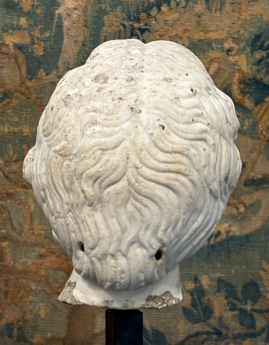 16th Large  Marble Head Of Alexander The Great Italian Renaissance -photo-2