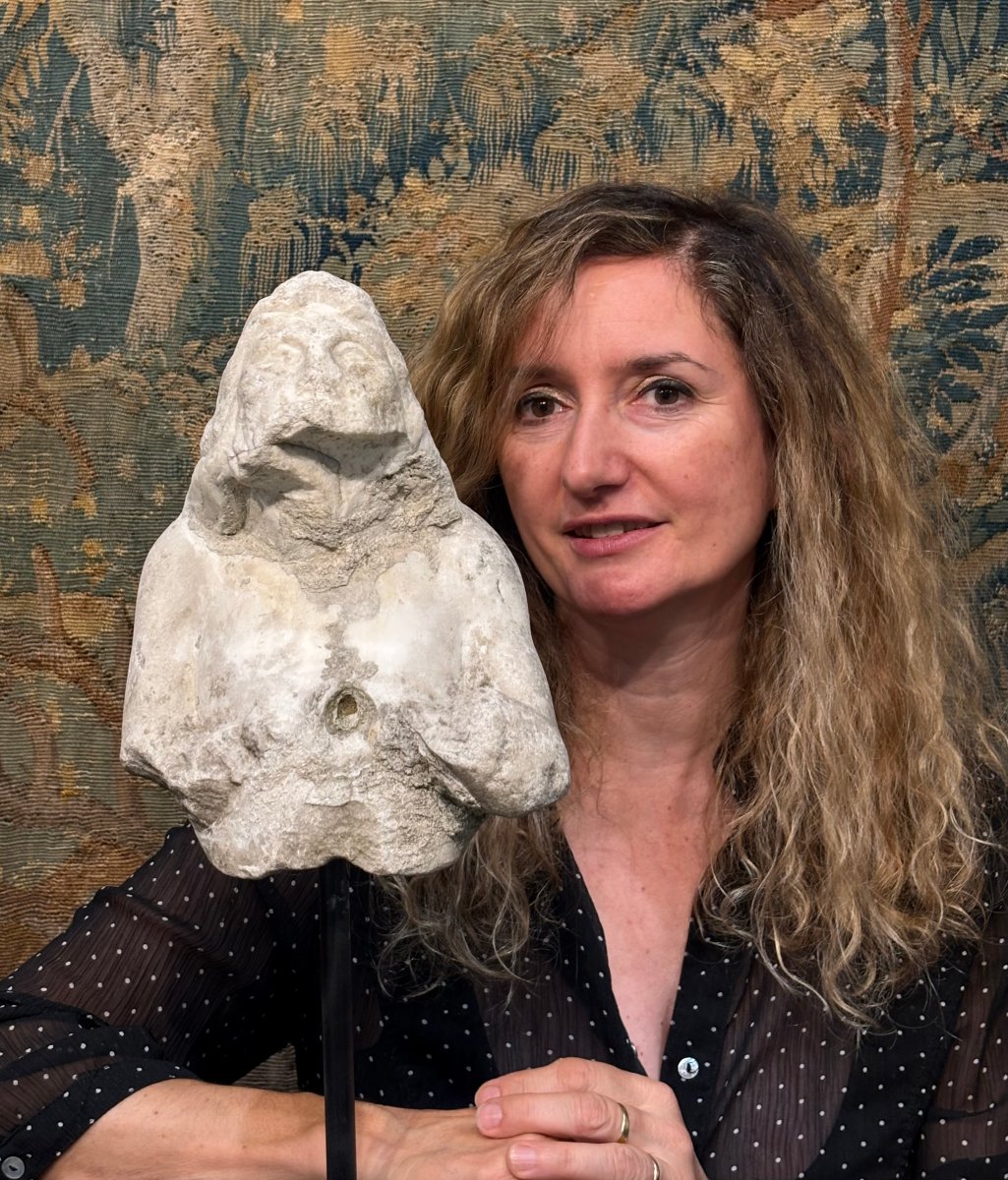 Triton en Marbre Fragment de Sculpture Baroque Italie 17éme-photo-2