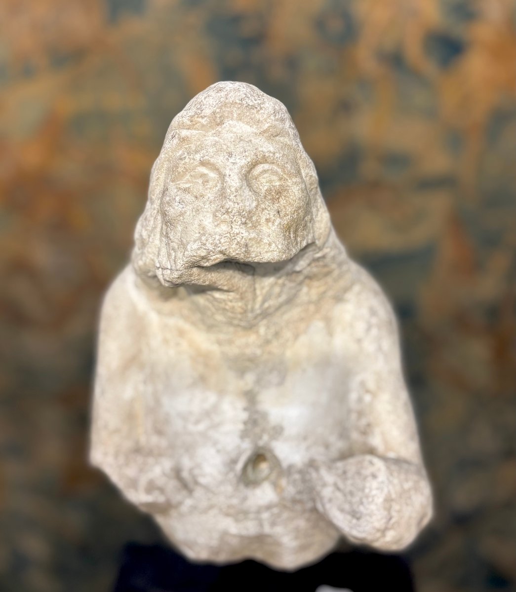 Triton en Marbre Fragment de Sculpture Baroque Italie 17éme-photo-1