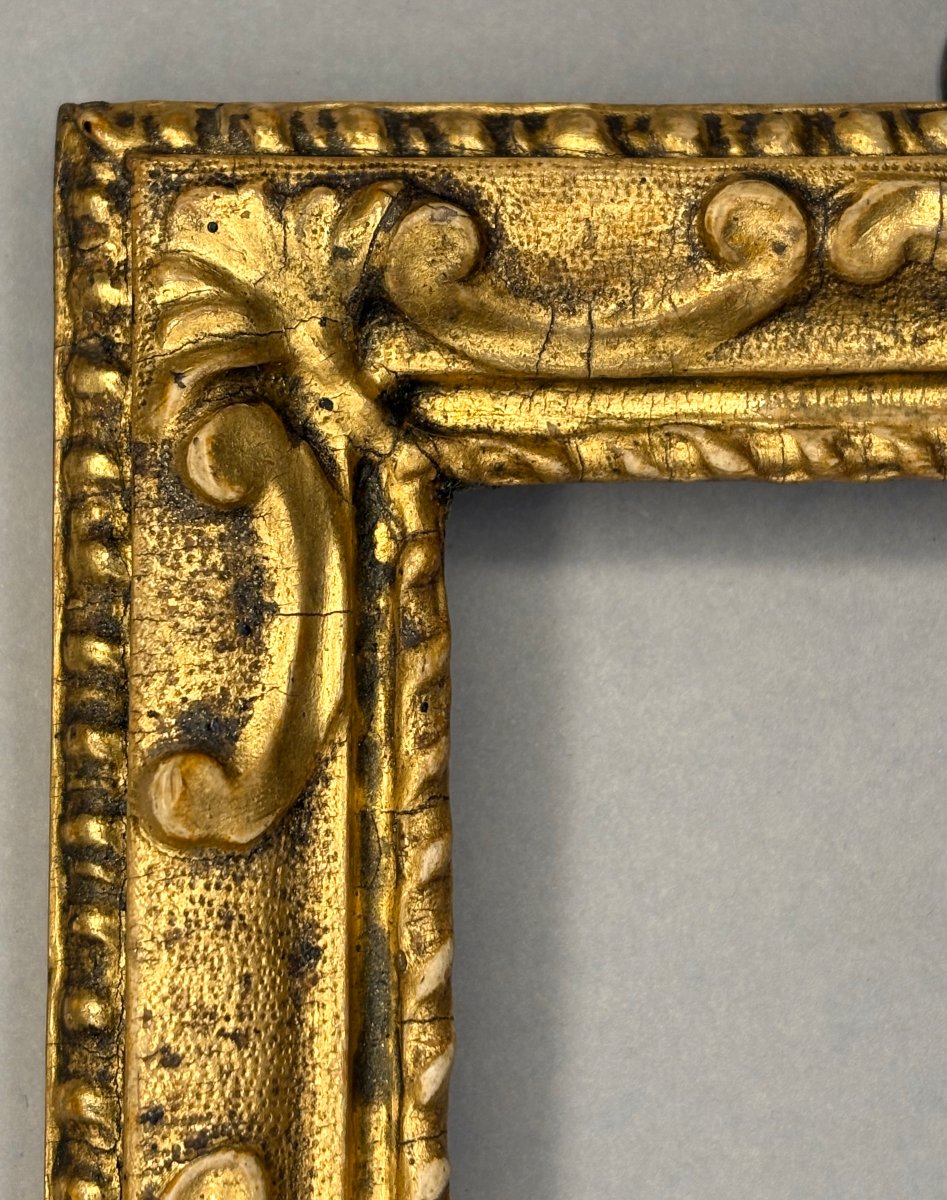 Collectible Frame, Carved And Gilded Wood, Northern Italy, 18th Century-photo-3
