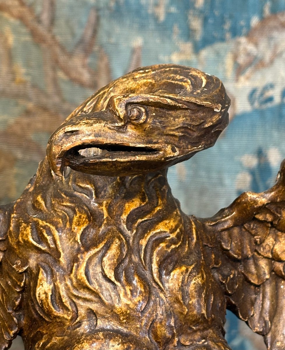 Aigle en Bois Doré Néoclassique Italie 18éme siècle-photo-3