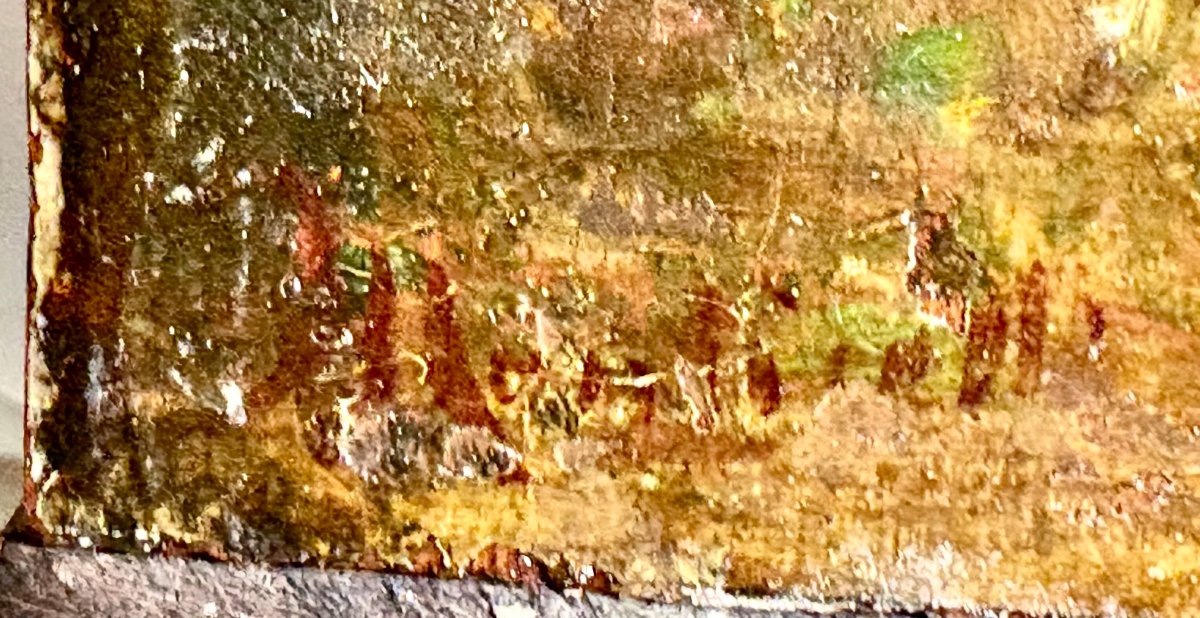 « Les Grâces au Bain », Tableau signé A. Monticelli 1854 Huile sur Bois-photo-4