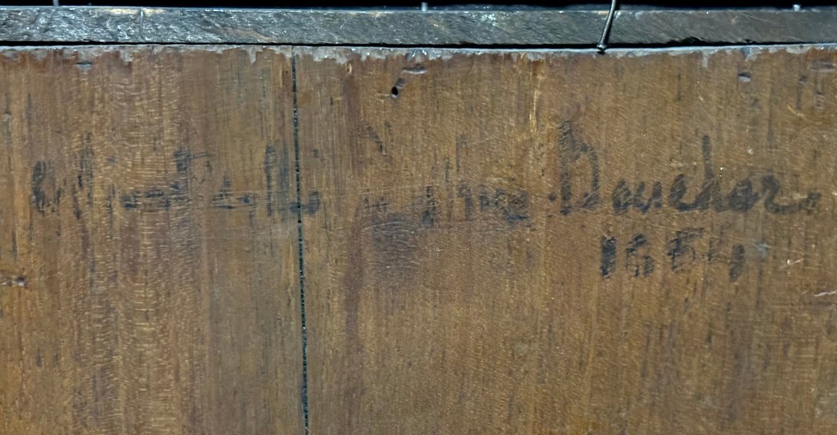 « Les Grâces au Bain », Tableau signé A. Monticelli 1854 Huile sur Bois-photo-6