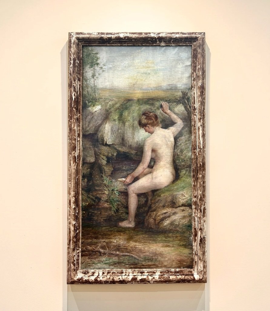 « La Source », Grande Peinture dans le goût de Gustave Courbet, XIXe siècle.-photo-2