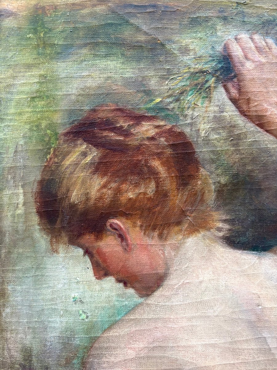 « La Source », Grande Peinture dans le goût de Gustave Courbet, XIXe siècle.-photo-5