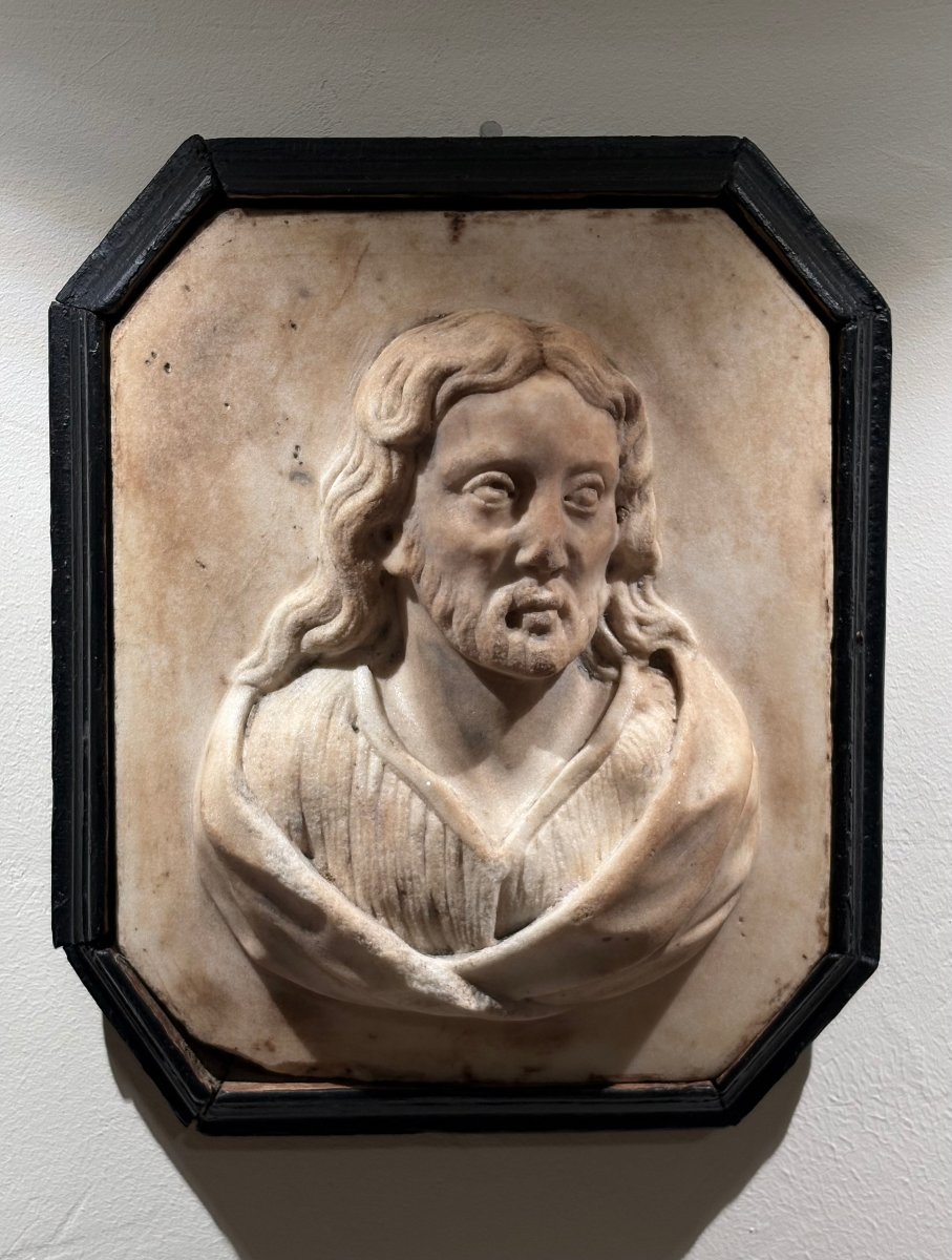 Marble High Relief Bust Of Christ, Northern Italy, 18th Century-photo-5