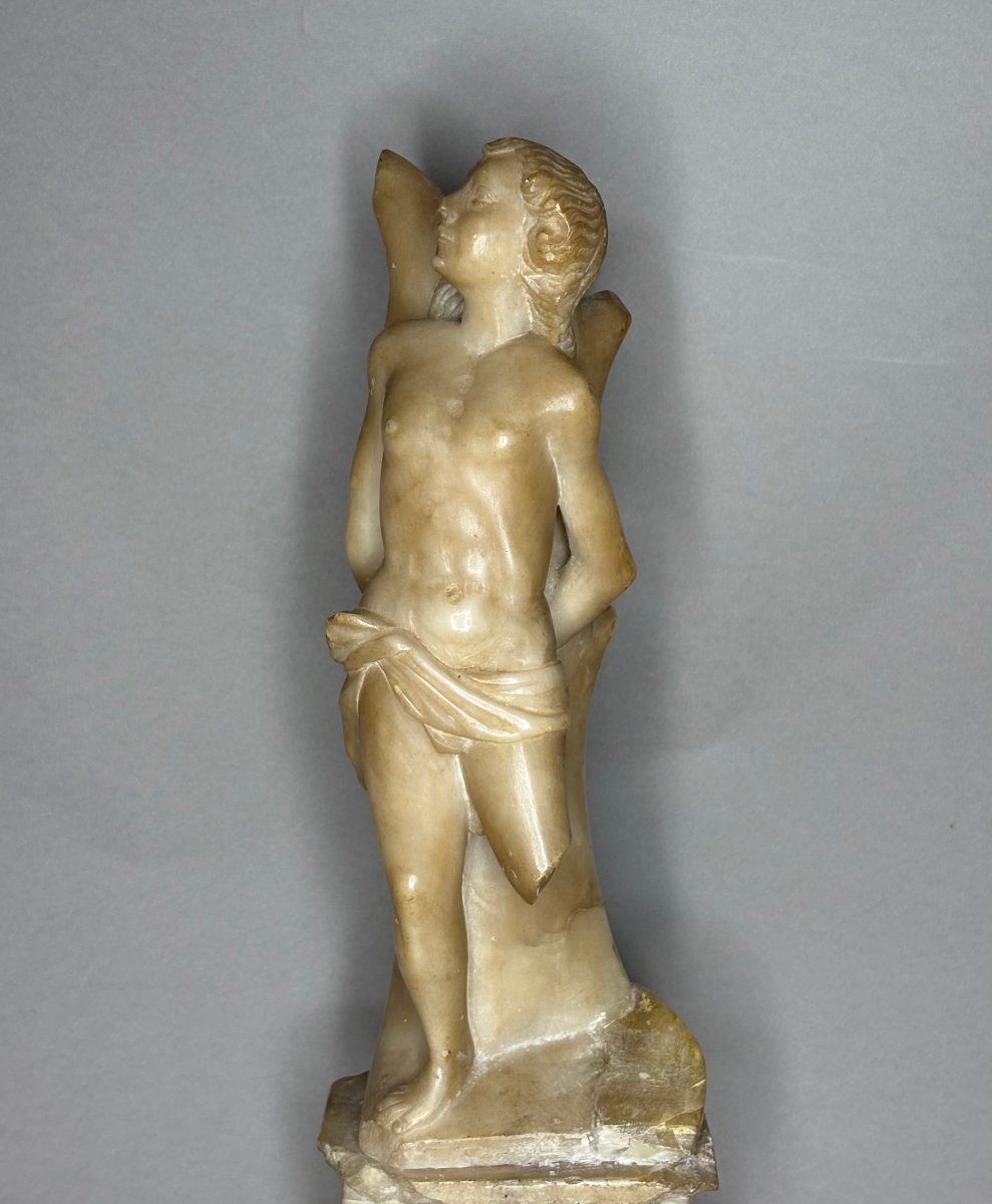 17th Saint Sebastian, Alabaster Sculpture, Northern Italy-photo-2