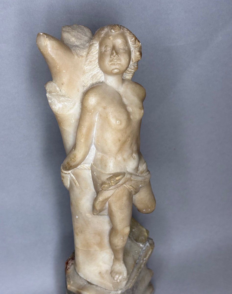 17th Saint Sebastian, Alabaster Sculpture, Northern Italy-photo-3