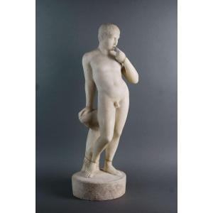 Harpocrates 18th Neoclassical Marble Sculpture