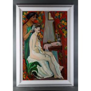 Albert Bertalan (1899-1957) Paris School Large  Expressionist Oil On Canvas Circa 1930