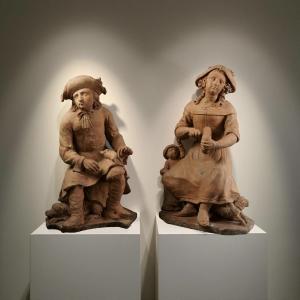 Paire de Sculptures en Terre Cuite France 17éme