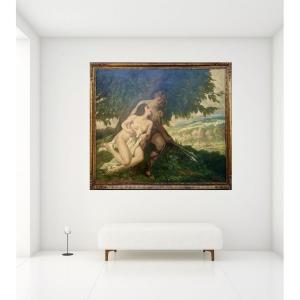 Médard Tytgat (1871-1948) Imposante Tableau Mythologique "Cephale et Procris"