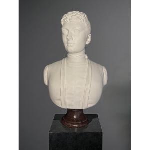 Laure Martin-coutan (1855-1915) Female Marble Bust Dated 1887