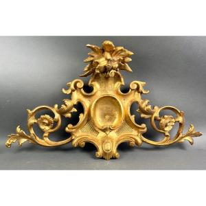 Grande Dessus de Porte Boiserie Frises en Bois Doré 19éme