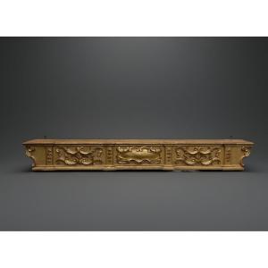 Early 18th Impressive Baroque Altar Gilt Wood Predella 