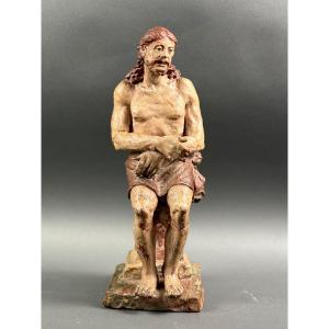 Christ aux Liens en Terre cuite Polychrome, Italie, XVIIe siècle