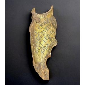 Fragment d'Armoiries en Bois Doré Italie 18éme