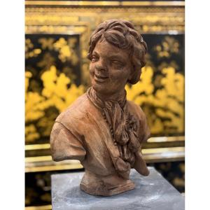 Buste Portrait en Terre Cuite signé Rifle fecit daté 1693