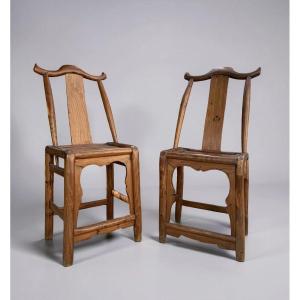 Paire de Chaises Chinois Dynastie Qing 19éme