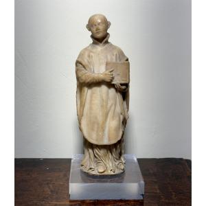 Sculpture Baroque en Albâtre Saint Ignace de Loyola Italie XVIIe siècle