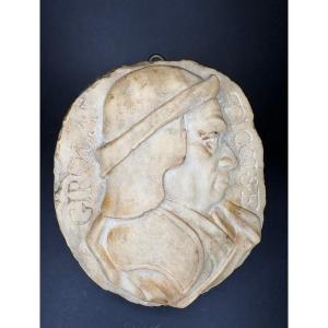 Girolamo Ticciati (1679–1745) Marble Medallion Male Profile