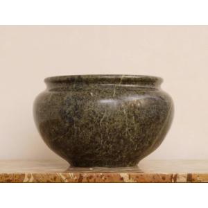 Imposante Vase Cache-pot Grand Tour Marbre Vert Serpentin 