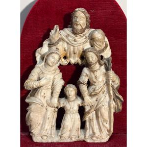 "Le Retour de la Sainte Famille" Groupe en Albâtre Malines 17éme