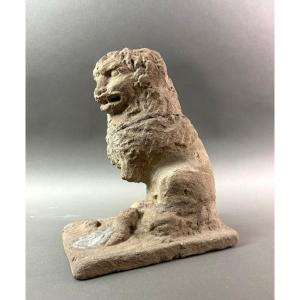 16th Sculpture In Pietra Serena Lion Marzocco Florentine School