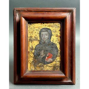 Saint François d'Assise, Peinture sur Tôle, Venise, XVIIe siècle.