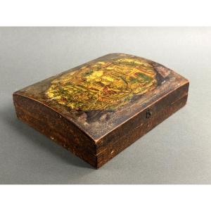 Coffret Bombé Arte Povera et Bois Laqué, Venise, XIXe siècle