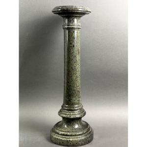 Small "grand Tour" Display Column In Green Marble, 19th Century