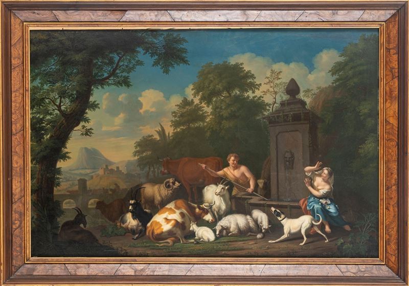 Jan Van Gool. Landscape With Shepherds And Herds