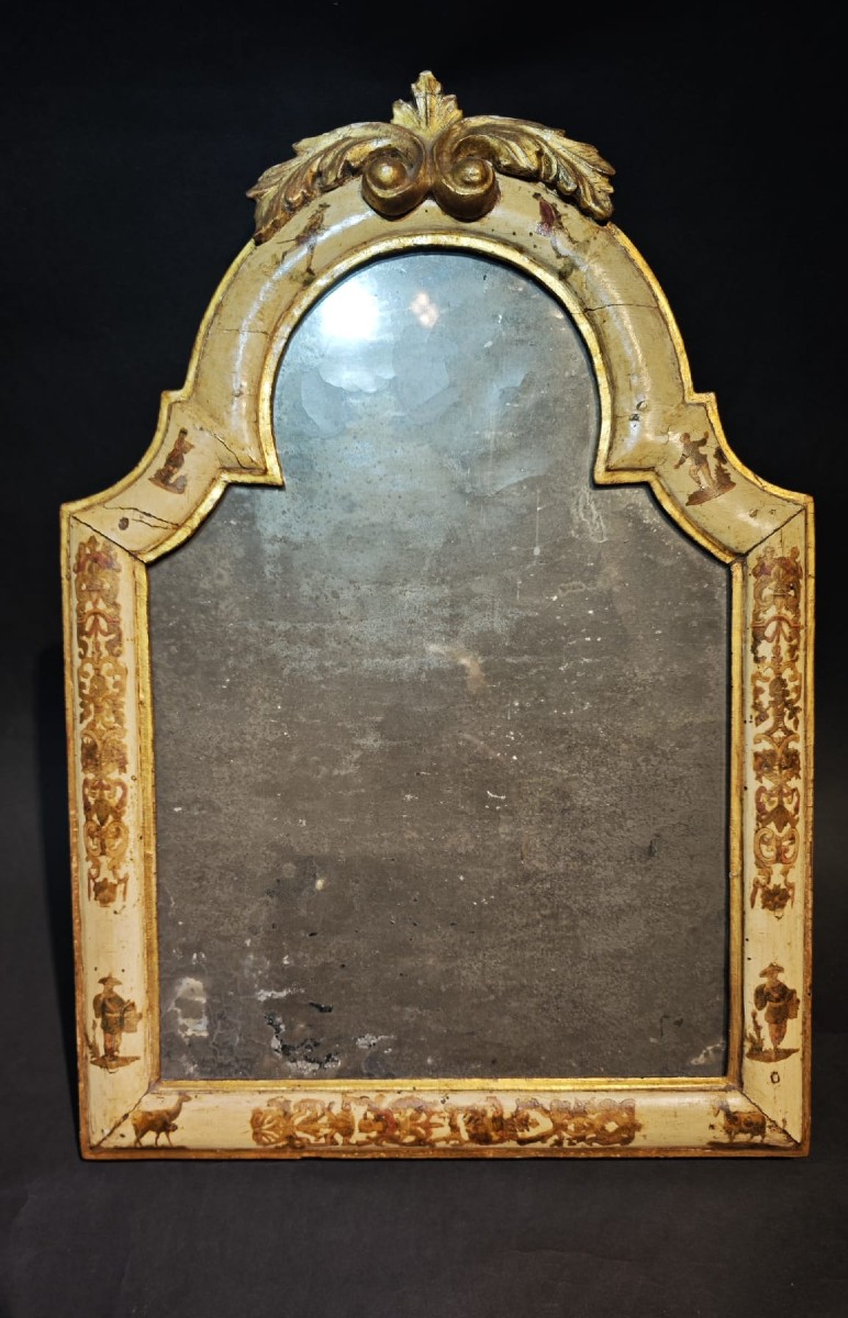 Miroir de table en laque et or, Venice, XVIII siecle