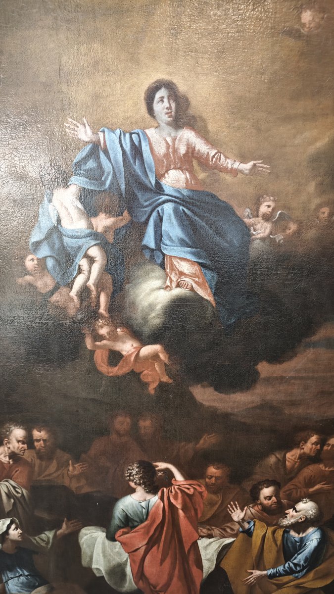 European School, 17th Century. The Assumption Of The Virgin-photo-4