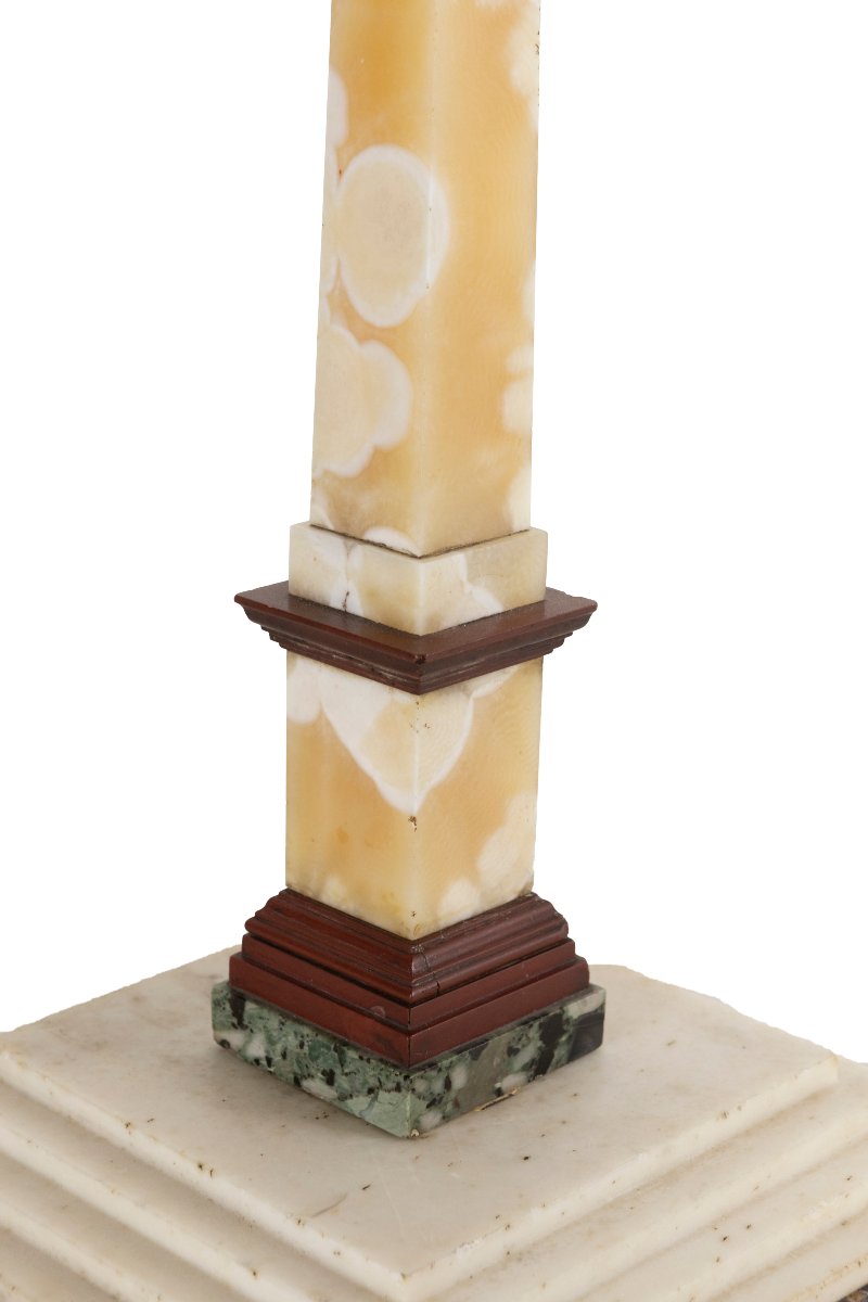 Grand Tour Model Of The St. Peter’s Obelisk In Various Marbles, Rome, 19th Century-photo-2