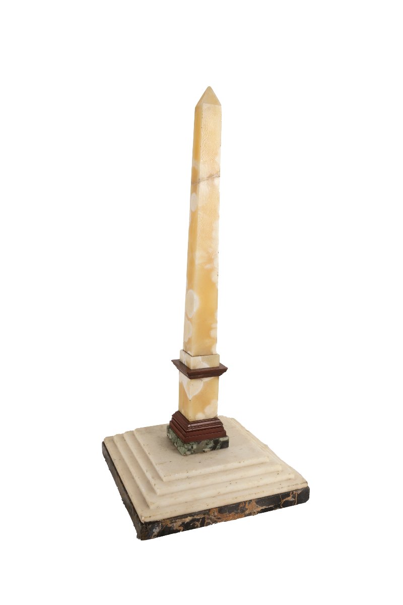 Grand Tour Model Of The St. Peter’s Obelisk In Various Marbles, Rome, 19th Century