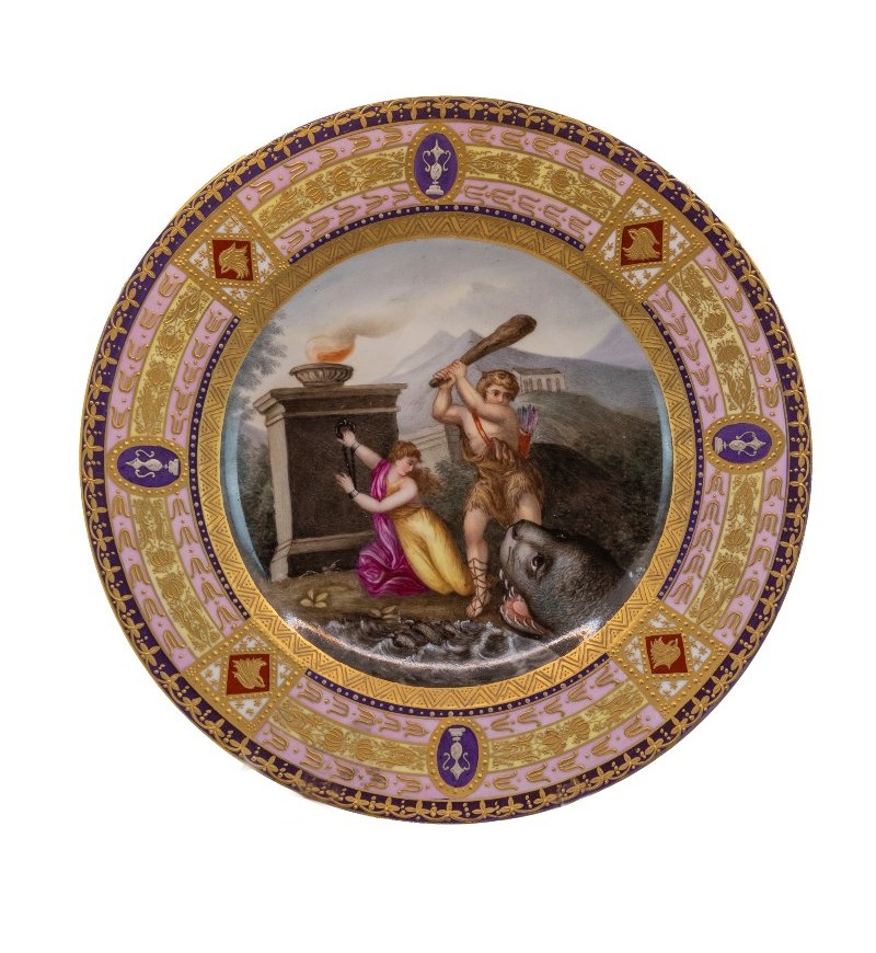 Vienna Porcelain Plate Depicting Hercules And Esione