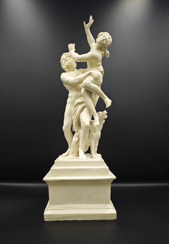 Sculpture en terre de faïence blanche représentant Le Rapt de Proserpine de  Bernin, XIXᵉ siècl