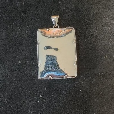 Pendentif en filigrane florentine, monté et travaillé à la main en argent.-photo-2