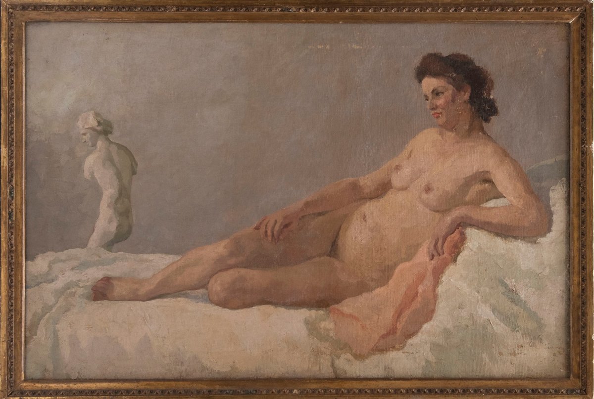 NU FÉMININ ALLONGÉ, École romaine, années 1920-1930