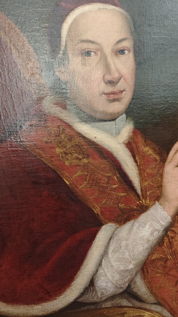 Portrait Of Pope Pius VI Braschi, Roman School, 18th Century-photo-3