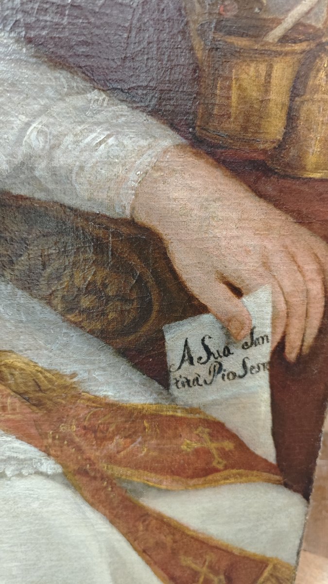 Portrait Of Pope Pius VI Braschi, Roman School, 18th Century-photo-3