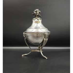 Silver Sugar Bowl, Lombardy-veneto, Milan, First Half Of The 19th Century