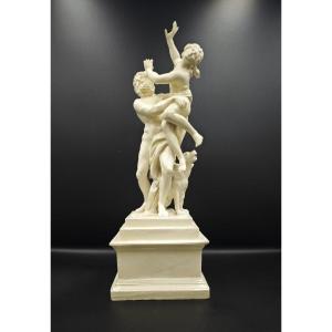 Sculpture en terre de faïence blanche représentant Le Rapt de Proserpine de Bernin, XIXᵉ siècl