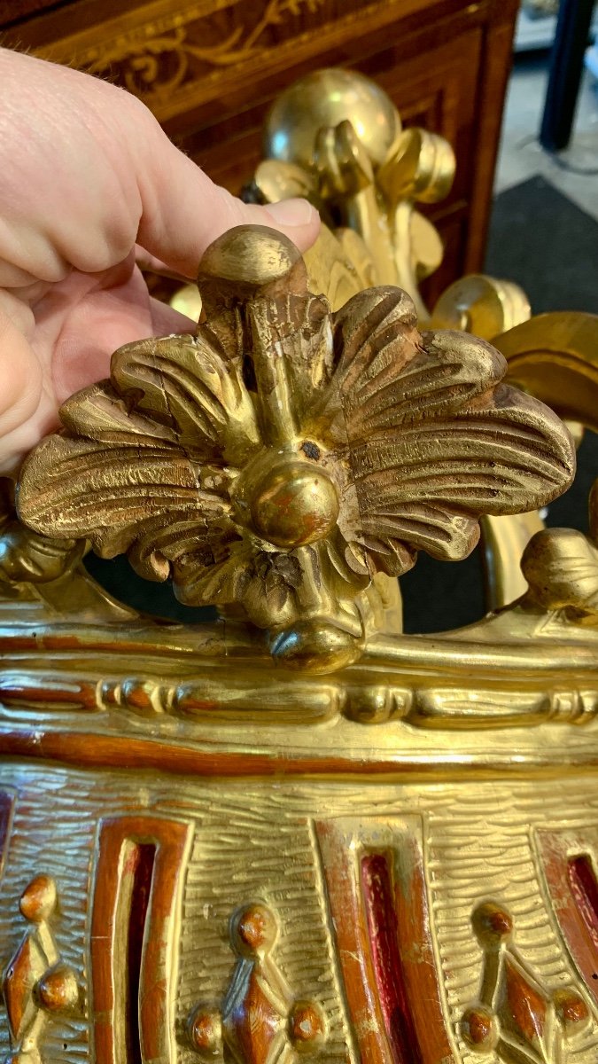 Superb Canopy Crown In Wood Gilded With Gold - Louis Philippe -photo-6