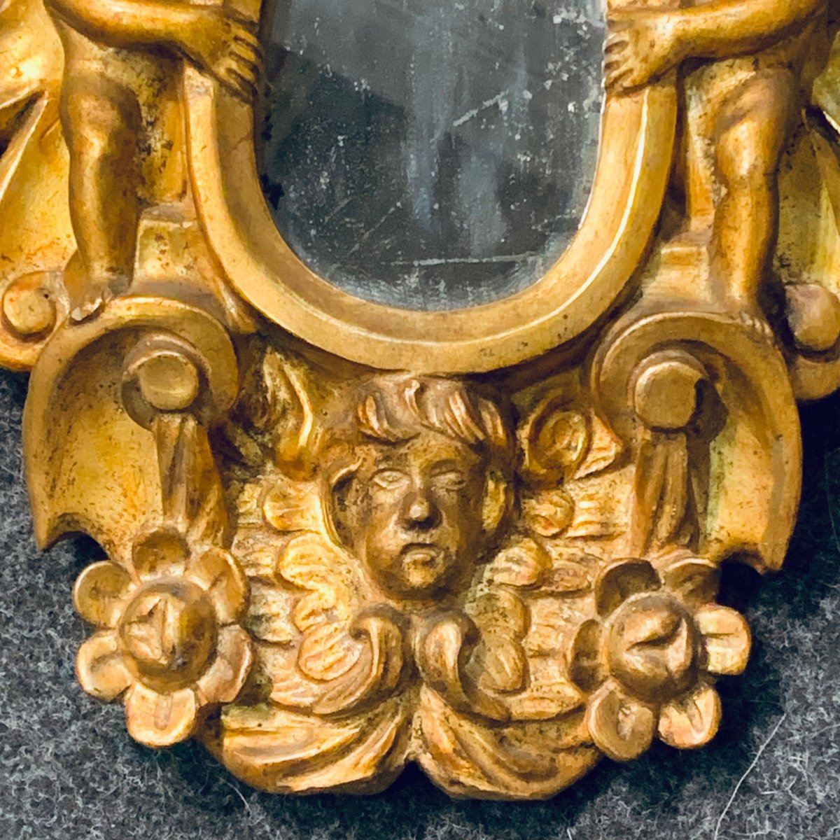 Pair Of Carved, Gilded Mirrors, 'alla Sansovino' Venetian Engraver Active In The 18th Century-photo-3