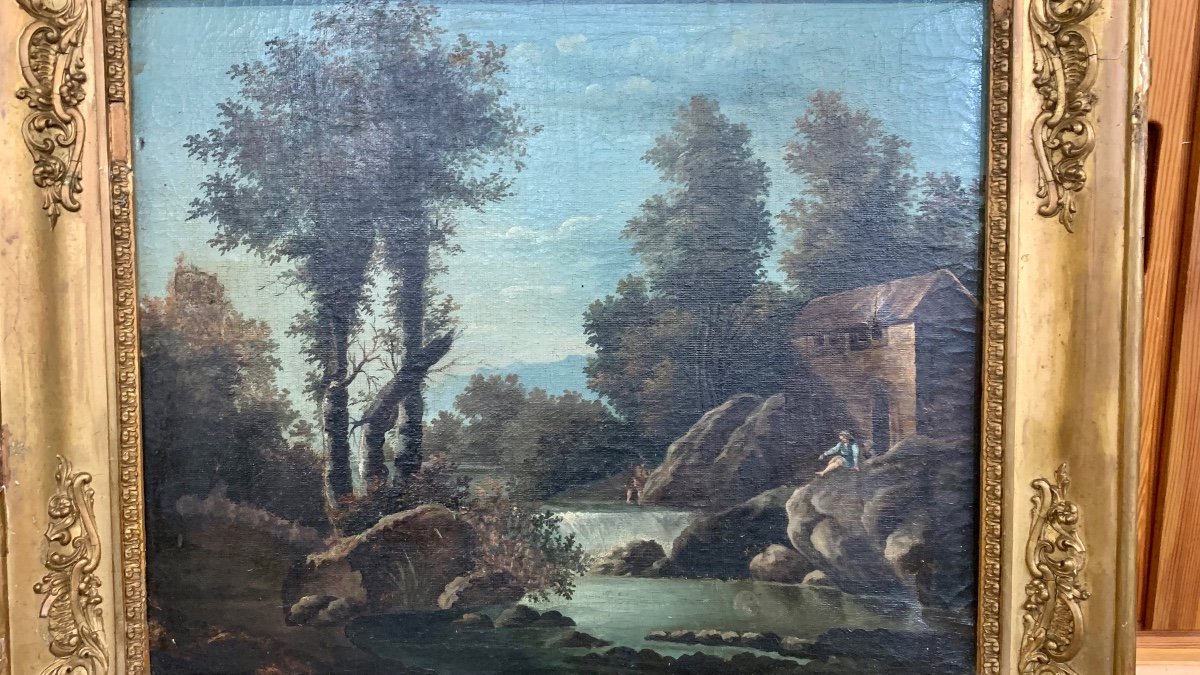 “river Landscape" Painting - Empire, Early 1800s.-photo-4